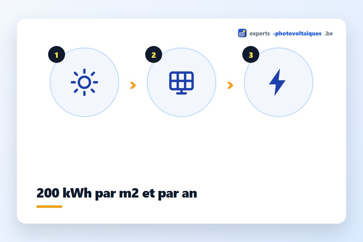 Potentiel de production d'énergie solaire par m² en Belgique